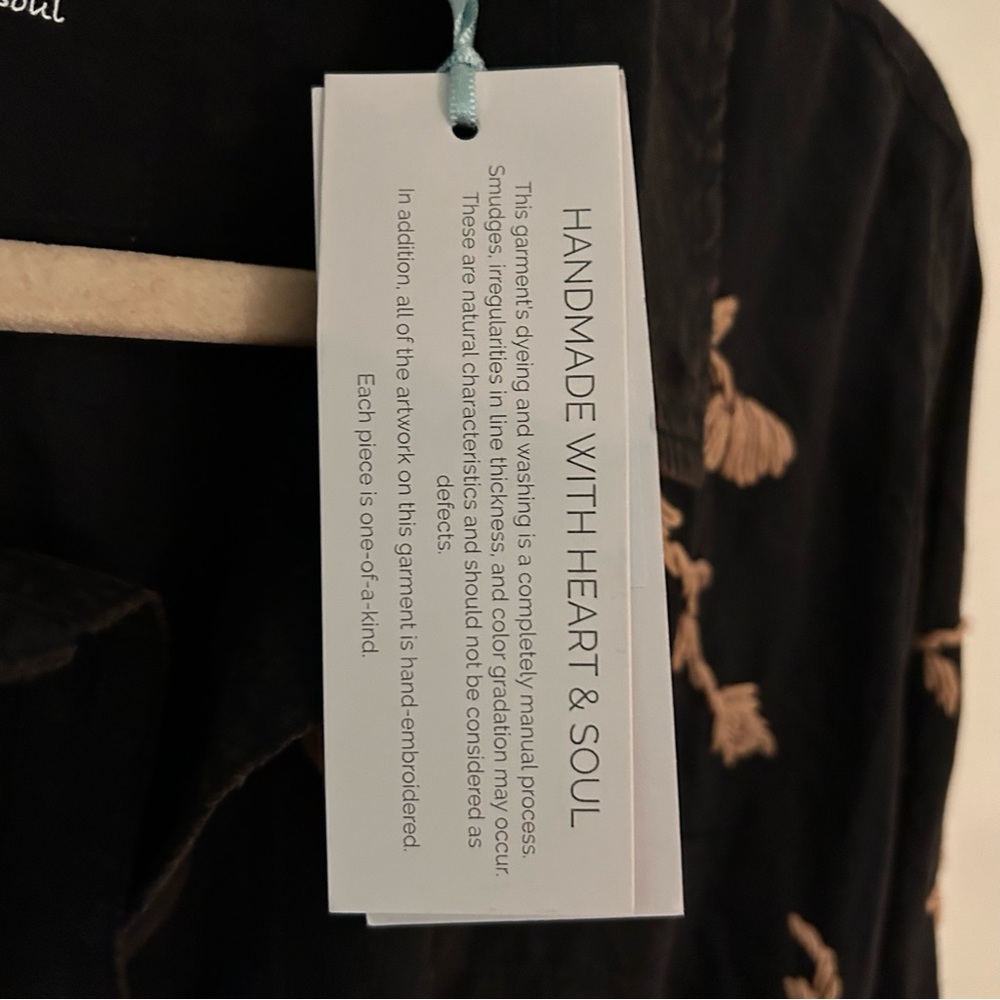 Black Embroidered Button-Up Shirt - - Picture 8 of 9